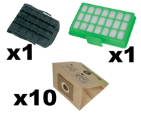 10 worków papierowych + 1 filtr wysokosprawny + 1 filtr wlotu powietrza ZR007001 10 worków papierowych + 1 filtr wysokosprawny + 1 filtr wlotu powietrza ZR007001
